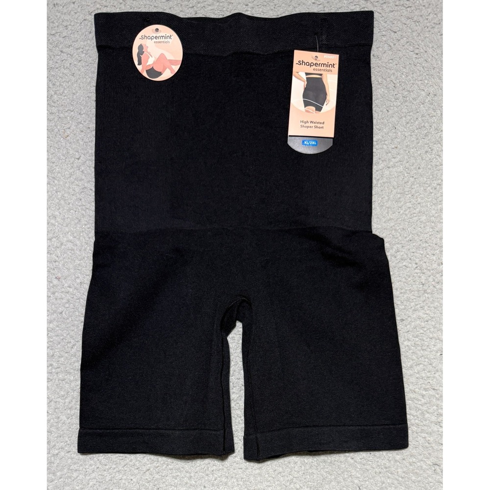 NEW Shapermint Womens XL / 2XL Black High Waisted Compression Shaper Shorts